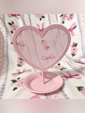 Pink Heart Earrings Jewelry Organizer Holder